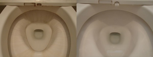 トイレ陶器のスケール除去