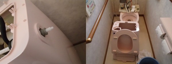 INAXタンク一体式トイレの分解クリーニング