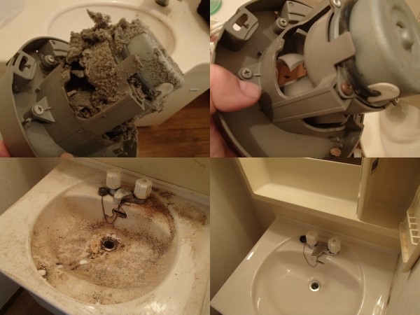 トイレの換気扇のお手入れと，洗面台再生