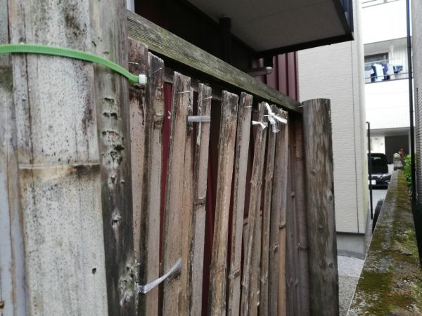 竹垣の修理