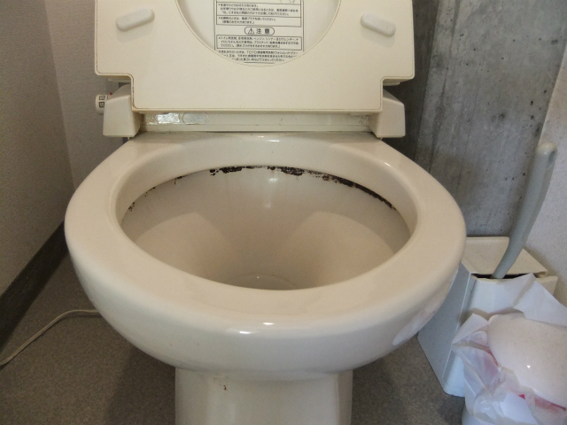 洋式トイレに蓄積した汚れ